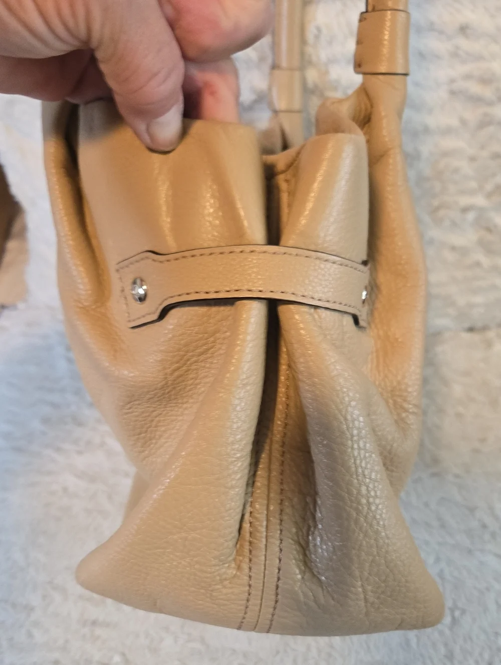 kate spade Pebbled Beige Leather Tote Bag EUC